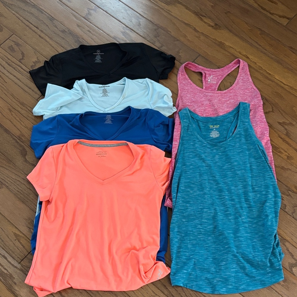 Set of 6  Women's Tank Tops in Black, Light Blue, Pink, Blue, Orange